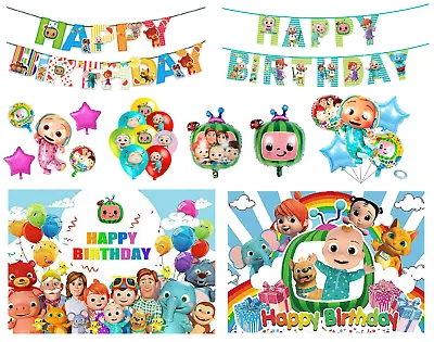 Cocomelon Backdrop Banner Tableware Supplies Kids Birthday Party Decoration • £3.99