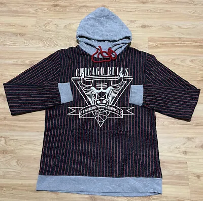 Vintage Nba Chicago Bulls Alt Pinstripe Classic Logo Hoodie Pullover Sz S Jordan • $34.99