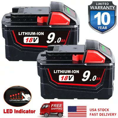 Battery For Milwaukee M18 Fuel 48-11-1860 XC 6.5Ah/9.0Ah M18 M12 Rapid Charger • $31.49