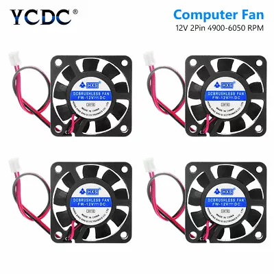 4x 12V 40mm Quiet Brushless Computer Case Fan 4010 2-Pin PC CPU Cooling Fan • £5.58