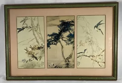 Vintage Chang Shu-Chi  SIGNED Chinese Framed Art “Longevity” + 2 Studio Prints • $64.90