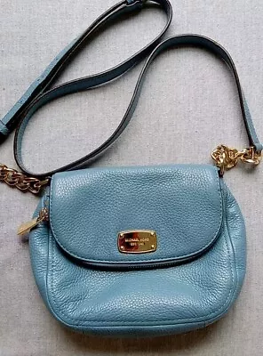 Michael Kors Fulton Powder Blue Flap Crossbody Shoulder Strap Small Handbag  • $23