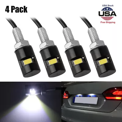 4Pack Motorcycle Car SMD Screw Bolt Lamp Bulbs LED License Plate Light 5630/5730 • $7.69