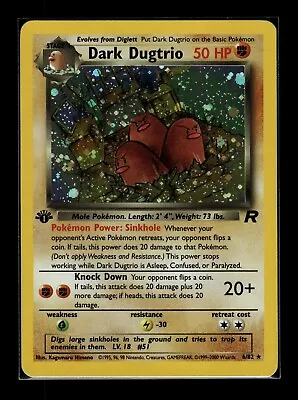 DARK DUGTRIO Pokemon Card - WOTC - 1st Edition - Team Rocket - 6/82 - HOLO - NM • $42.89