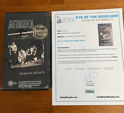 Signed By James Lars Kirk Metallica VHS Tape 100% Authentic W Metalligraphs COA • $249.99