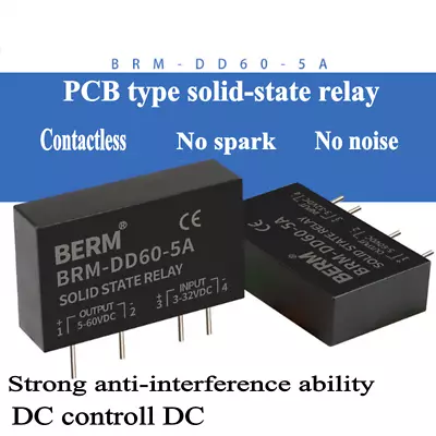 BRM SSR Solid-state Relay DC-DC Small Pin PCB Circuit Board 5A DC Controll DC • $5.16