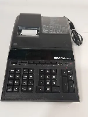 Monroe Ultimate Desktop 12 Digit Printing / Display Calculator Black Tested • $67.89