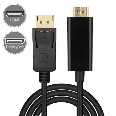 6FT DisplayPort DP Male To HDMI Male Cable 1080P Converter Adapter • $6.75