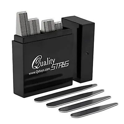 44 Metal Collar Stays - 4 Sizes In A Box For Men (Mix) Medium Silver  • $14.94