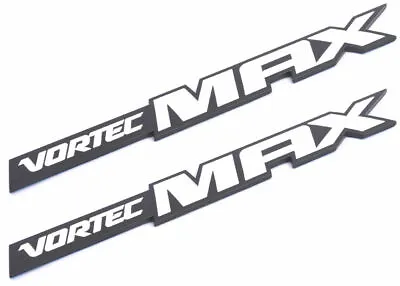 Pair Set New Vortec Max Logo Emblems 3D Badge Decal Nameplate White • $26.32