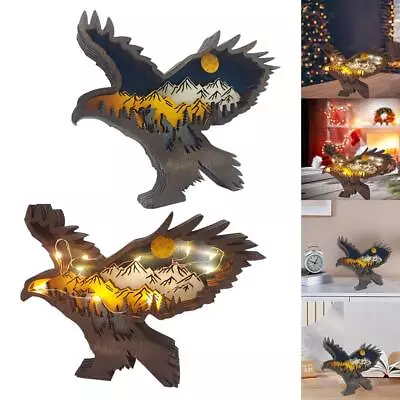 Eagle Ornaments Sculpture Accessories Craftwork For Gift Christmas Festival • £6.80