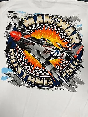 Man-o-war P-51 Mustang Square 1 Aviation Tshirt Extra Large Gildan Printed In Us • $23.95