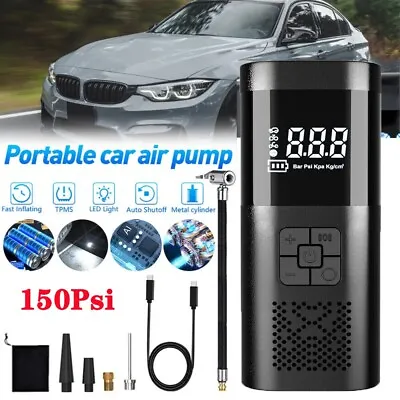 150 PSI Air Compressor Tire Inflator Fits Car Moto Bike Tires Air Pump Portable • $24.99