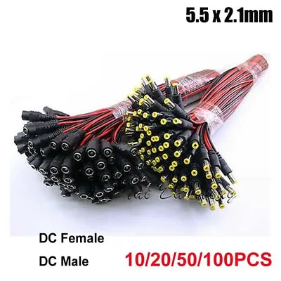 12V 5.5x2.1mm Male + Female DC Power Socket Jack Connector Cable Plug Wire • £64.79