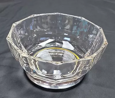 Vintage Italy Cut Glass Bowl With Silver Plated Base • $25