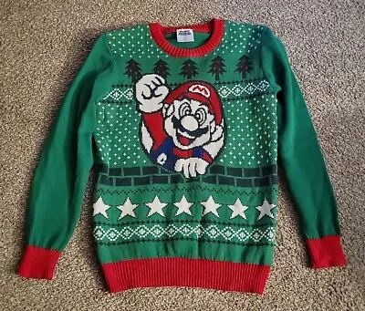 Super Mario Bros Youth XL Ugly Xmas Christmas Holiday Sweater Nintendo • $16.99