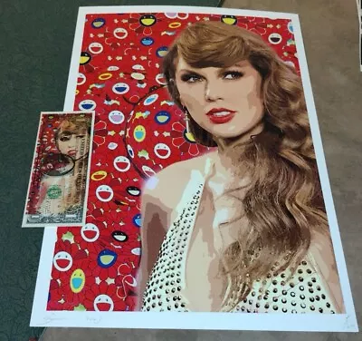 DEATH NYC Ltd Ed Signed Art Print & USD $1 Dollar Taylor Swift Takashi Murakami • $229.99