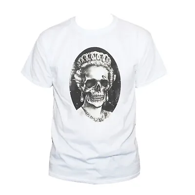 Queen Elizabeth Skull Anarchy Punk Rock T-shirt Unisex Short Sleeve S-2XL • £14.25