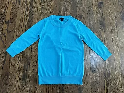 J.CREW Tippi Merino Wool Sweater Bright Aqua Crew Neck Small • $29.99