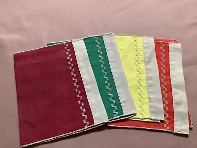 Set Of 4 Vintage Cocktail Napkins Linen • $9