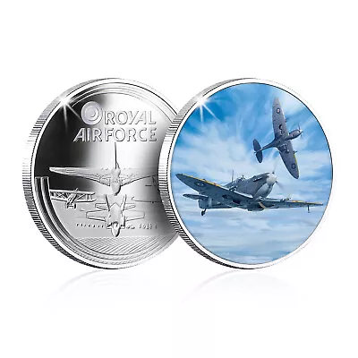 RAF Memorabilia Collection Silver Plated Coin Medal Spitfire Champion Of The Air • £9.99