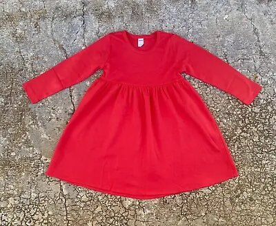 Baby Girls Red Dress Knit Christmas Embroidery Blank Monag Size 12-18 Mos • $10