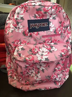 Jansport Large Student Pink Floral Backpack • £24.59