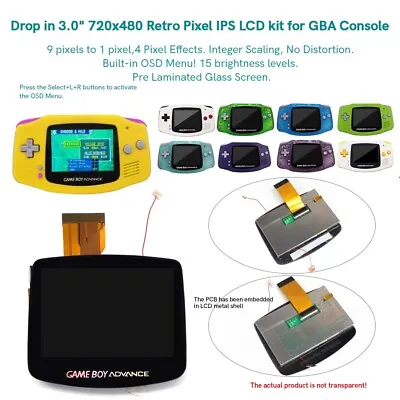 V5 Drop In GBA Laminated IPS 720X480 OSD Backlight LCD For Game Boy Advance GBA • $52.90