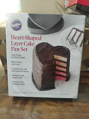 Wilton Easy Leyers 5 Pans Heart Shaped Cake Pan Set NIB • $22