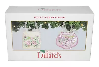 Vintage Christmas Dillards Trimmings Purse Ornaments Set Of Two Pink • $19.99