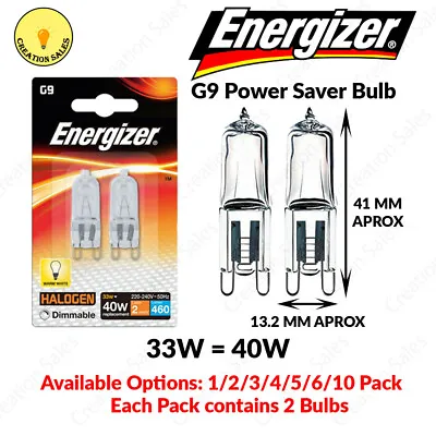 £14.99 • Buy G9 Halogen Bulbs 33W = 40W Energy Saving Capsule Light Dimmable Lamp AC 220-240V