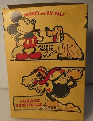 1934 Walt Disney Mickey Mouse Cut Outs Cereal Box Post Toasties Corn Flakes  • $440