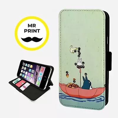 £9.77 • Buy TOTORO SHIP GHIBLI ART - Faux Leather Phone Flip Cover - Fits IPhone & Samsung