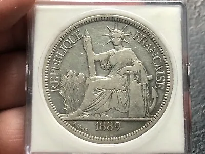 France Indochine Coins 1 Piastre Silver 1889 Original Vintage Rare_LDP Shop. • $150