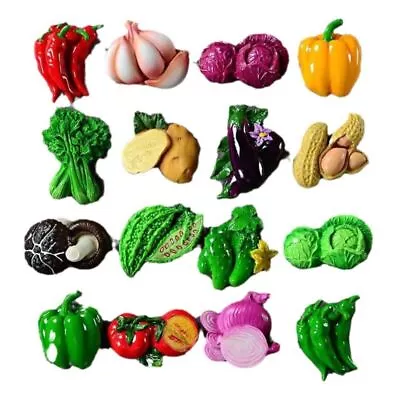 3D Vegetables Fridge Magnets Synthetic Resin Refrigerator Stickers • £4.20