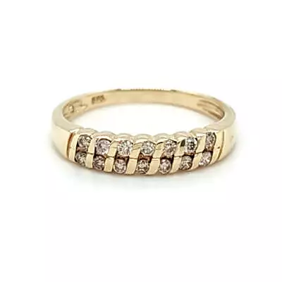 9ct YELLOW GOLD & CHANNEL SET DIAMOND RING  VALUED $899 • $450