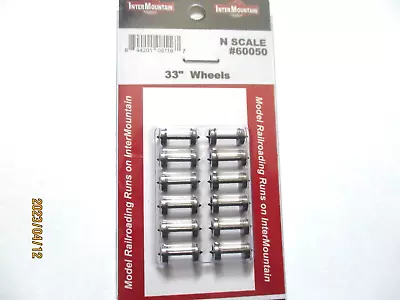 Intermountain # 60050 Metal 33  Wheelsets Length 0.554 . 12 Axles. N-Scale  • $13.50