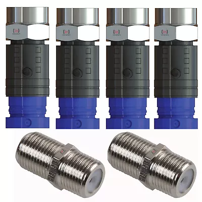 Compression F Connectors  Joining Barrels Repair Kit For WF100 CT100 RG6 CABLE • £3.99