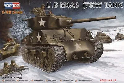 HBB84805 - Hobbyboss 1:48 - US M4A3 (76) W Tank • £18.99