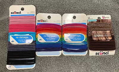 Scunci Hair Ties 4 Packages No Damage Elastic Ponytail Scrunchie New Multicolor • £16.40