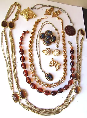 LOT Vintage Estate COSTUME JEWELRY Signed Napier TRIFARI Sarah Coventry HOBE • $30