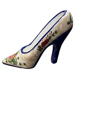 Vintage Deruta Majolica Porcelain Shoe Hand Painted Art Pottery Italy Signed • $28