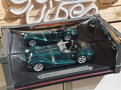 MAISTO 1/18 - MORGAN AERO 8 - DARK Green Excellent Condition • £50