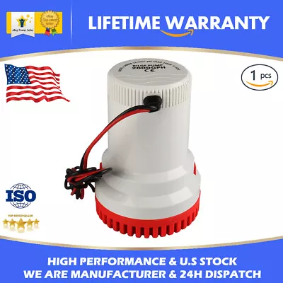 12V Electric Marine Bilge Sump Pump 2000GPH Unlike Rule 1500gph-2500Gph-3000Gph • $37.69