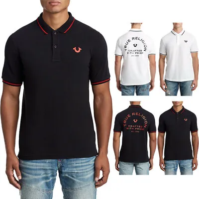 £24.99 • Buy True Religion Mens Casual Polo T Shirt Short Sleeve Cotton Tee Classic Golf