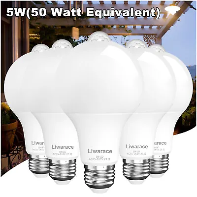 Max 6 Pack E27 Motion Sensor LED Light Bulbs 5W(50Watt Equivalent) Energy Saving • $16.95
