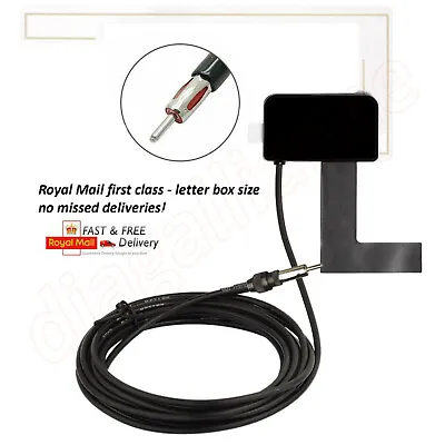 Universal Car Dab+fm Antenna Window Glass Mount Active Radio Adapter Aerial • £9.95