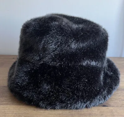Hawkins Ladies Fleecy Lined Faux Fur Hat In Black  • £5.95