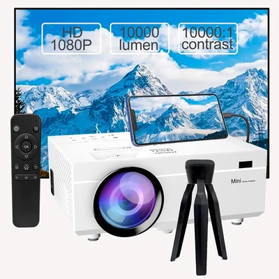 $99.99 • Buy Mini Projector 10000 Lumens Full HD 1080P Portable Home Theater Movie Projector