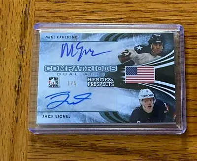 2015-16 IN THE GAME Hero & Pros #CO-4 SIGNED Eichel / Eruzione USA Vegas Knights • $249.99